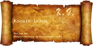 Kocsis Irina névjegykártya